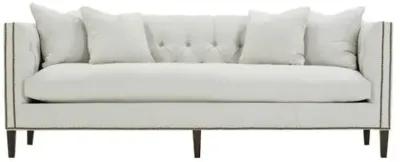 Ella Tufted Sofa - Platinum Ticking Stripe