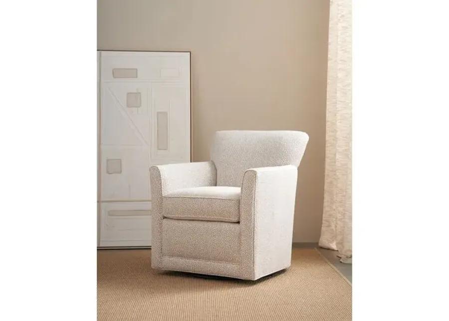 Scottie Square Swivel Chair - Chenille Wheat Dot