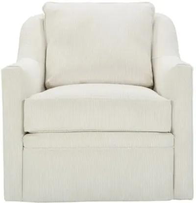 Mollie Channeled Velvet Swivel Chair - Pearl