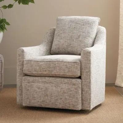 Mollie Velvet Swivel Chair - Slate Grey Basketweave