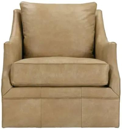 Sadie Leather Swivel Glider Chair - Brown