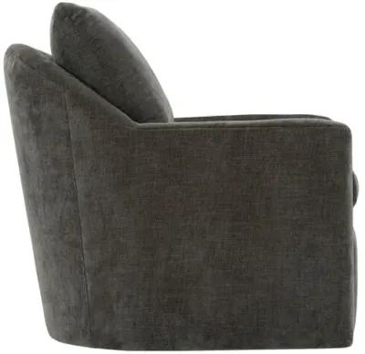 Winslet Swivel Chair - Charcoal Brown Velvet