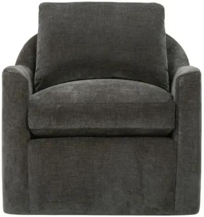 Winslet Swivel Chair - Charcoal Brown Velvet