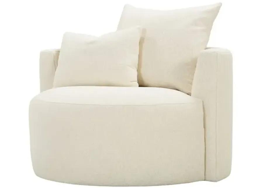 Wrenley Swivel Cuddle Chair - Bone White Boucle