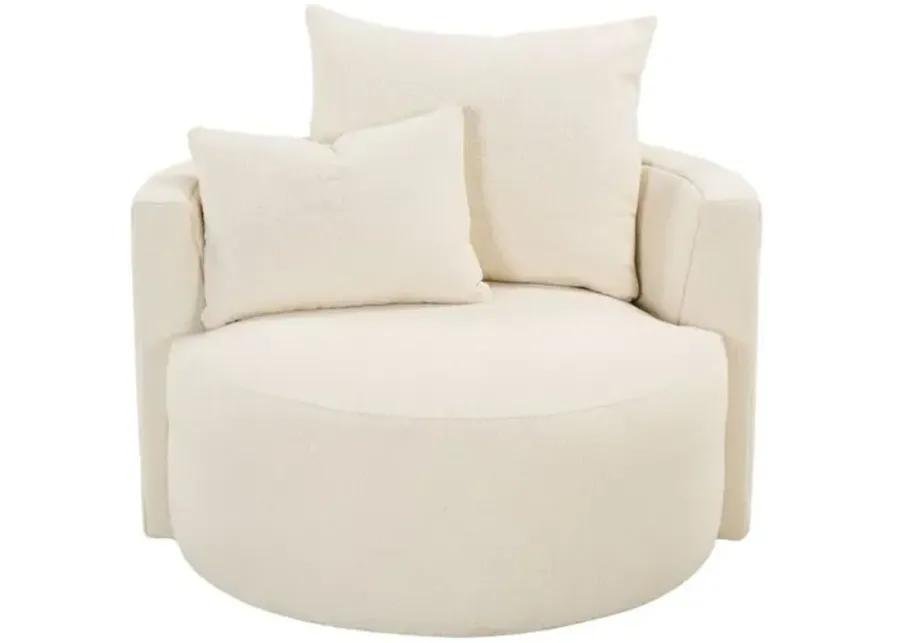 Wrenley Swivel Cuddle Chair - Bone White Boucle