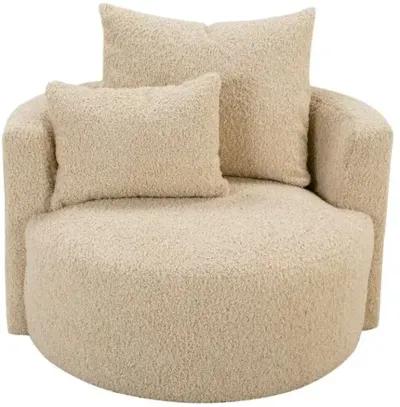 Wrenley Swivel Cuddle Chair - Sand Shearling