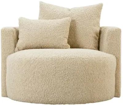 Wrenley Swivel Cuddle Chair - Sand Shearling