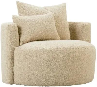 Wrenley Swivel Cuddle Chair - Sand Shearling