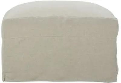 Vivian Slipcover Ottoman - Pearl - White