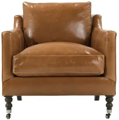 Margot Leather Accent Chair - Autumn - Brown, Comfortable, Durable