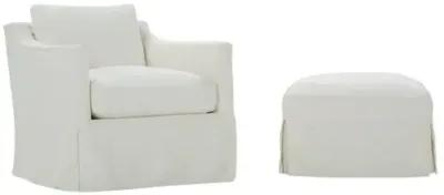 Margot Slipcovered Swivel Chair - Chalk White