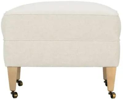 Leo Ottoman with Casters - Ivory