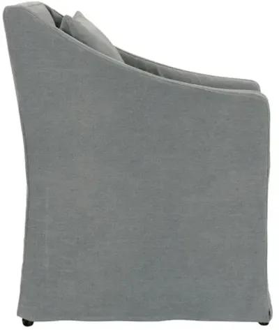 Charli Slipcover Dining Arm Chair - Linen - Gray