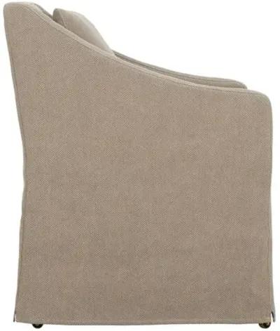 Charli Slipcover Dining Arm Chair - Linen - Brown