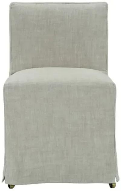 Charli Slipcover Dining Chair - Natural Linen - Beige