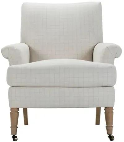 Rue Accent Chair - Ecru Plaid, Comfortable, Durable