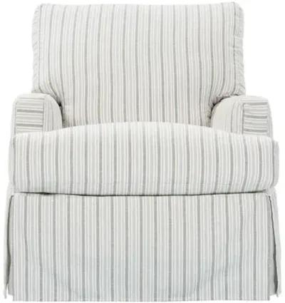 Landy Slipcovered Swivel Glider Chair - Taupe/Grey Stripe