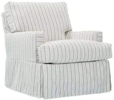 Landy Slipcovered Swivel Glider Chair - Taupe/Grey Stripe