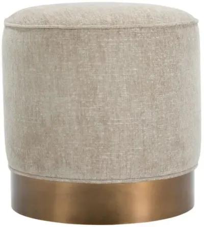 Lucy Swivel Ottoman - Putty Chenille Velvet - Gray