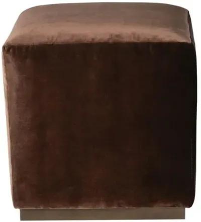 Madden Square Velvet Ottoman - Raisin - Brown