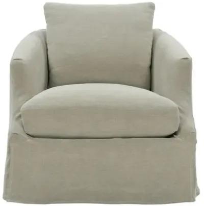 Adley Slipcover Swivel Chair - Sage Linen