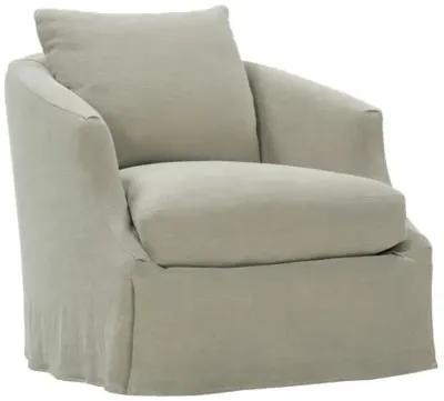 Adley Slipcover Swivel Chair - Sage Linen