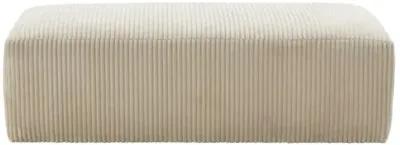 Augie Upholstered Ottoman - Channeled Wheat Velvet - Beige