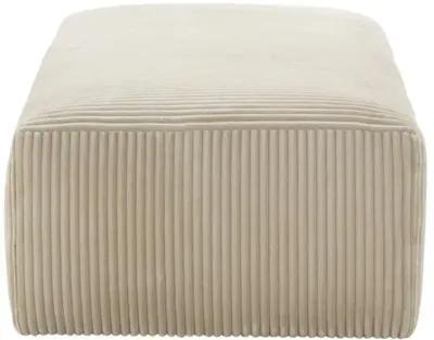 Augie Upholstered Ottoman - Channeled Wheat Velvet - Beige