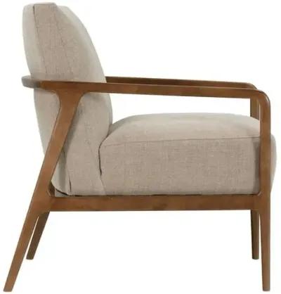 Matheo Wood Frame Accent Chair - Beige, Comfortable, Durable