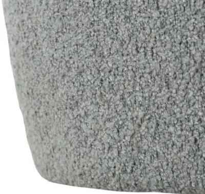 Hannah Upholstered Round Ottoman - Grey Boucle - Gray