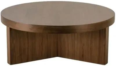 Dawn Round Walnut Veneer Coffee Table - Auburn