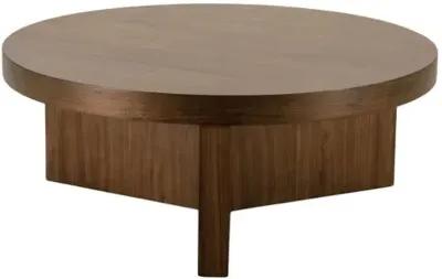 Dawn Round Walnut Veneer Coffee Table - Auburn