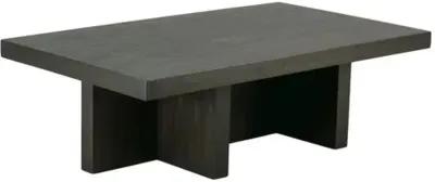 Vinessa Rectangular Oak Venner Coffee Table - Peppercorn - Brown