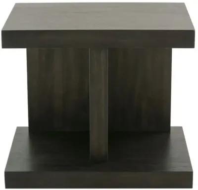 Vinessa Oak Venner Side Table - Peppercorn - Brown