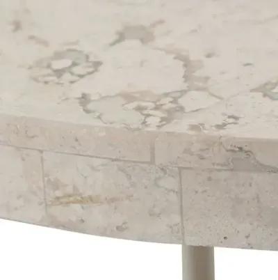 Glenn Side Table - White Travertine