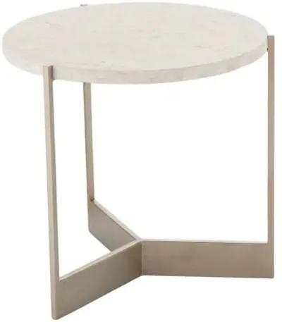 Glenn Side Table - White Travertine