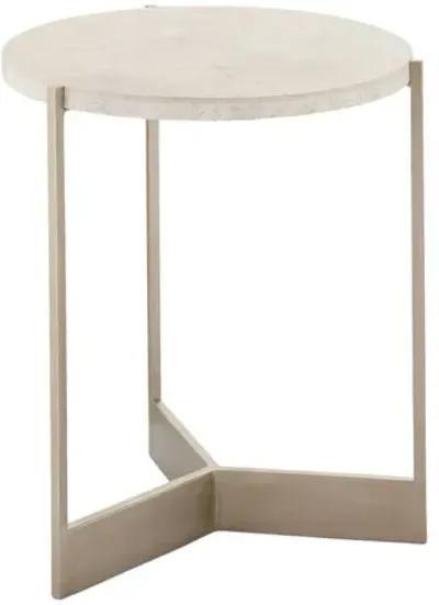 Glenn Side Table - White Travertine