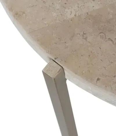 Glenn Side Table - White Travertine