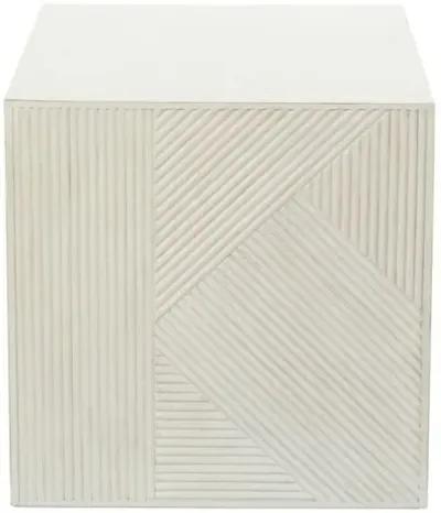 Jasper Resin Side Table - Oyster White