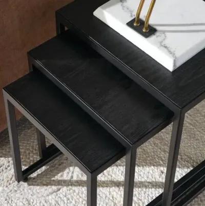 Set of 3 Rex Nesting Side Table - Ink Black