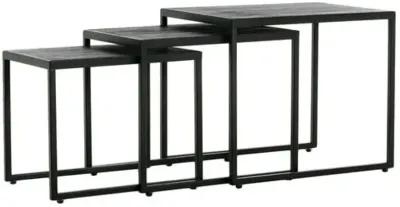 Set of 3 Rex Nesting Side Table - Ink Black