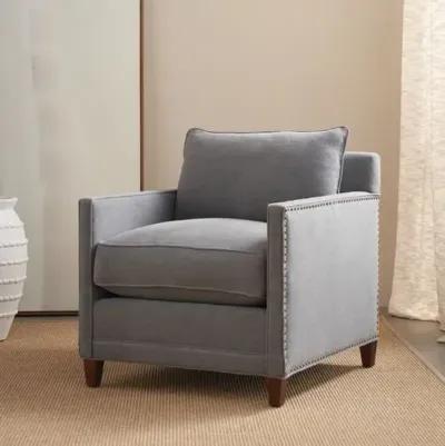 Beck Accent Chair - Smoke Grey Linen - Gray, Comfortable, Durable, Cushioned