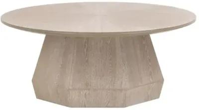 Gavin Round Coffee Table - Natural Gray - Brown