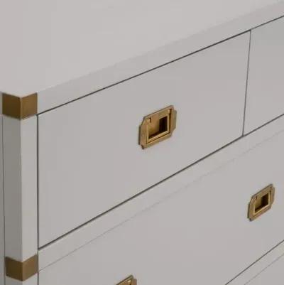 Talbot 7-Drawer Campaign Dresser - Dove Grey/Gold - Gray