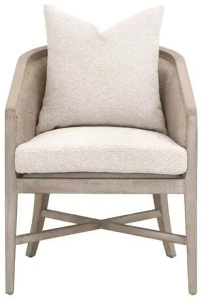 Winnie Cane Wrapped Armchair - Performance Linen/Natural Gray - Beige