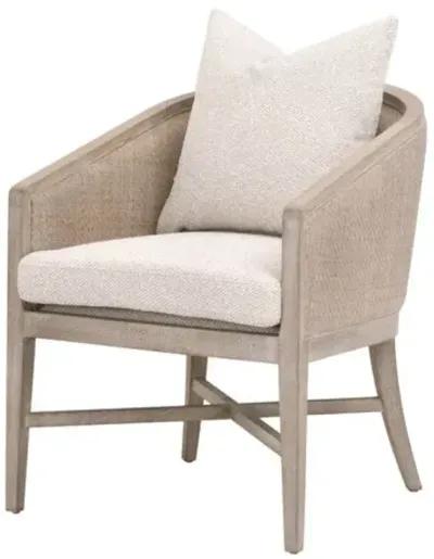 Winnie Cane Wrapped Armchair - Performance Linen/Natural Gray - Beige