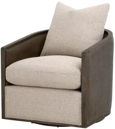 Winnie Cane Wrapped Swivel Chair - Performance Linen