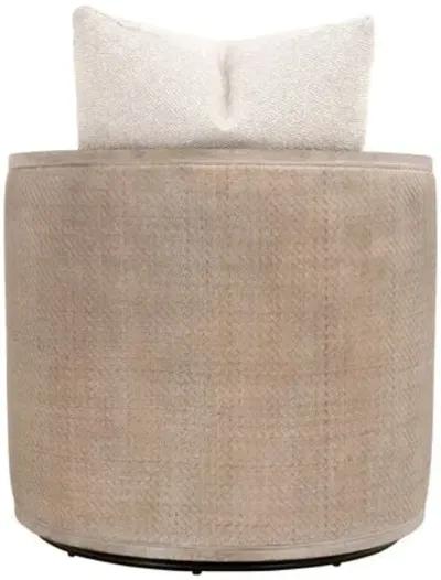 Winnie Cane Wrapped Swivel Chair - Performance Linen