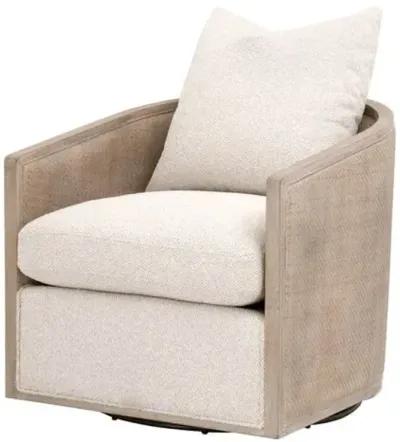 Winnie Cane Wrapped Swivel Chair - Performance Linen