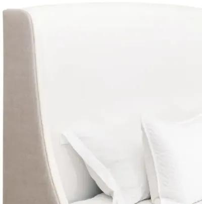 James 2-Tone Wingback Bed - Performance Linen - White